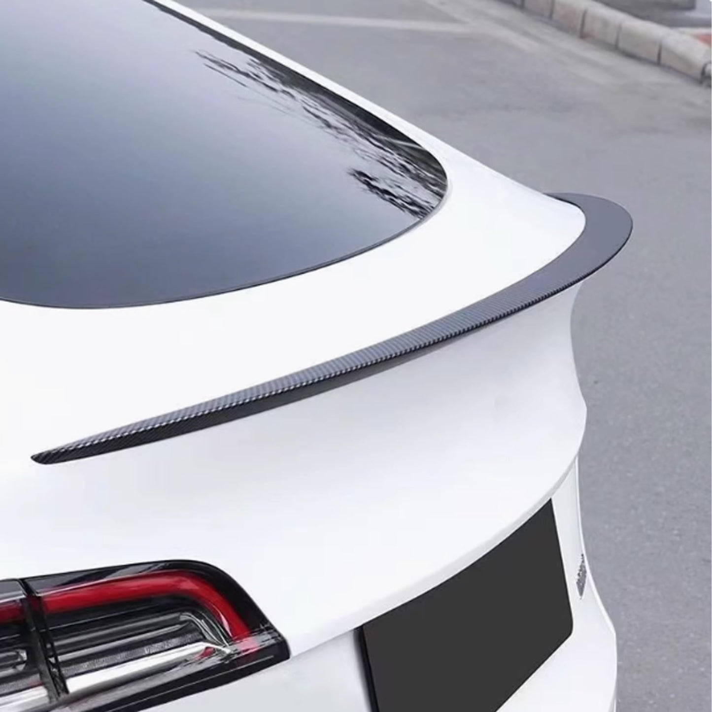 ABS spoiler wing for Tesla Model Y 2025 Juniper, designed to reduce lift and increase stability during high-speed driving