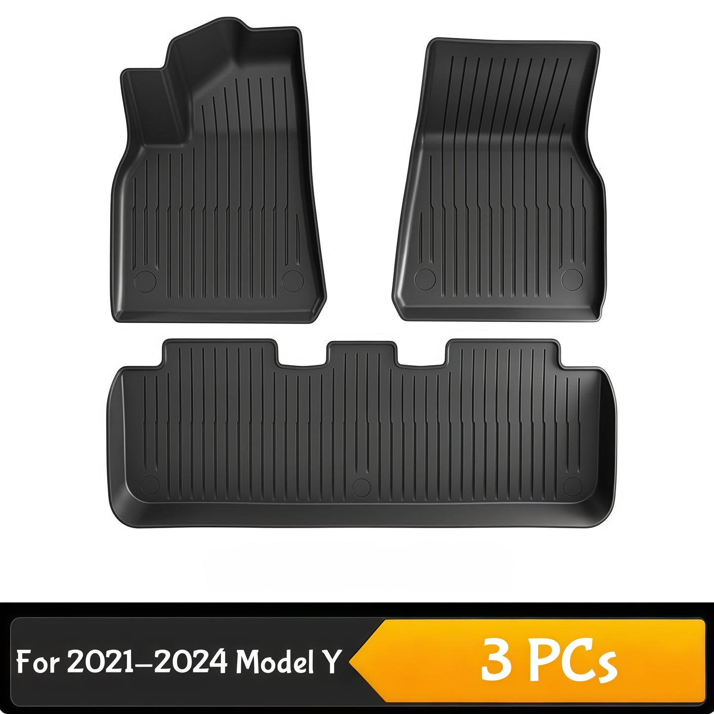 Heavy duty TPE floor liners for Tesla Model Y designed for long lasting all weather performance