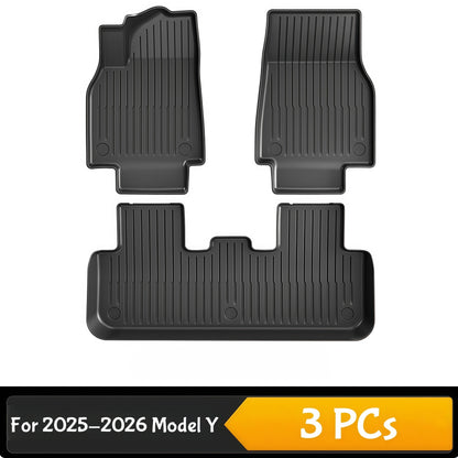 Tesla Model Y interior protection floor liners made from wear resistant thermoplastic elastomer