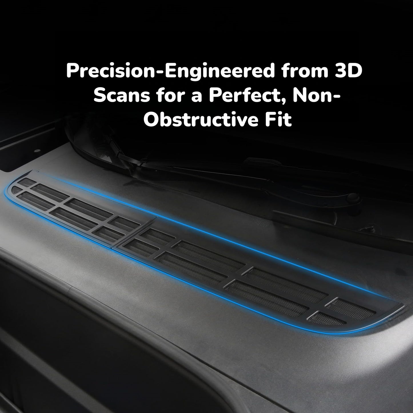 Easy, non-destructive installation of Tesla Model Y Juniper air vent cover, secure fit without glue or drilling.