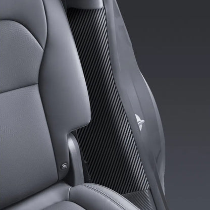 Tesla Model Y Juniper carbon fiber door sill guard offering stylish interior trim protection from scuffs and shoe marks