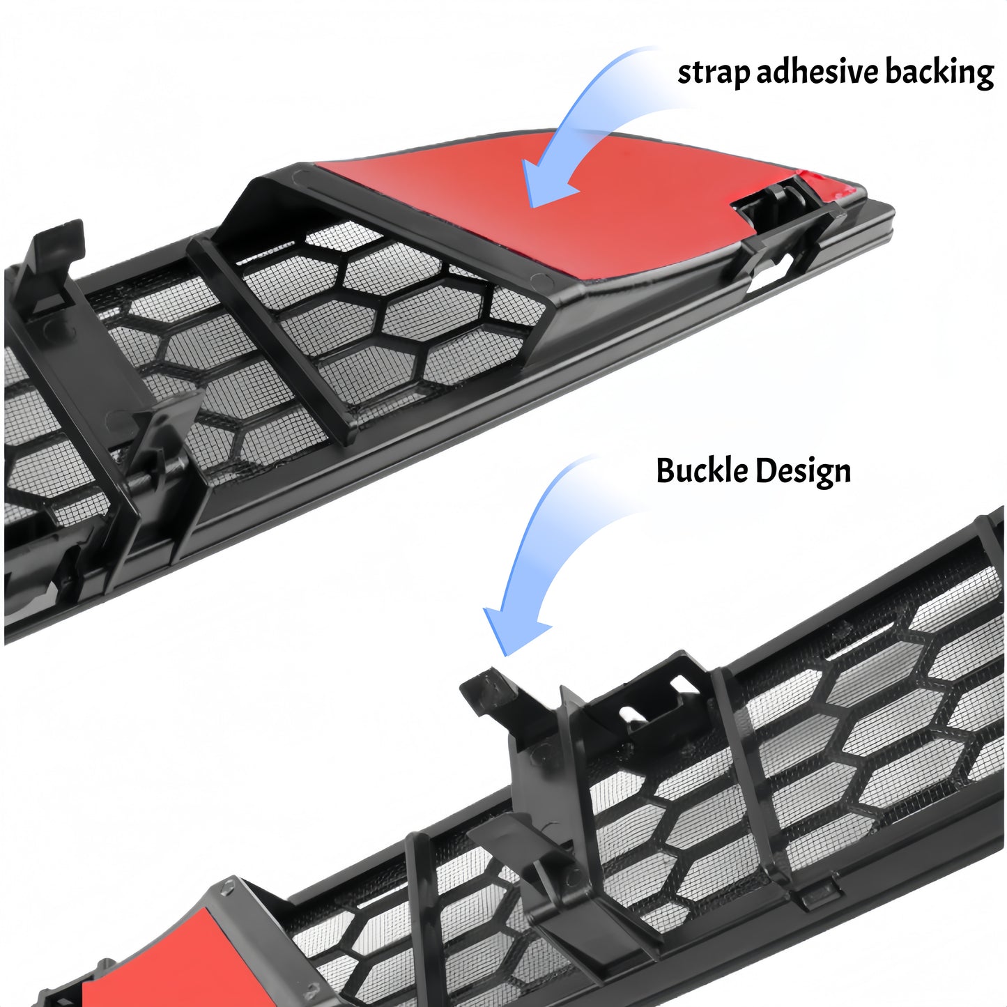 Complete front grille mesh kit for 2025 Tesla Model Y Juniper includes all accessories needed for easy, tool-free installation