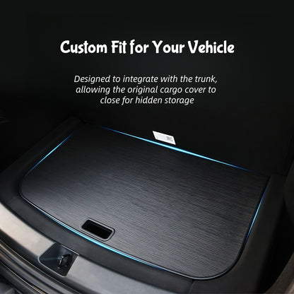 Tesla Model Y trunk camping table made with high-strength materials for stable outdoor dining, tailgating, or laptop work