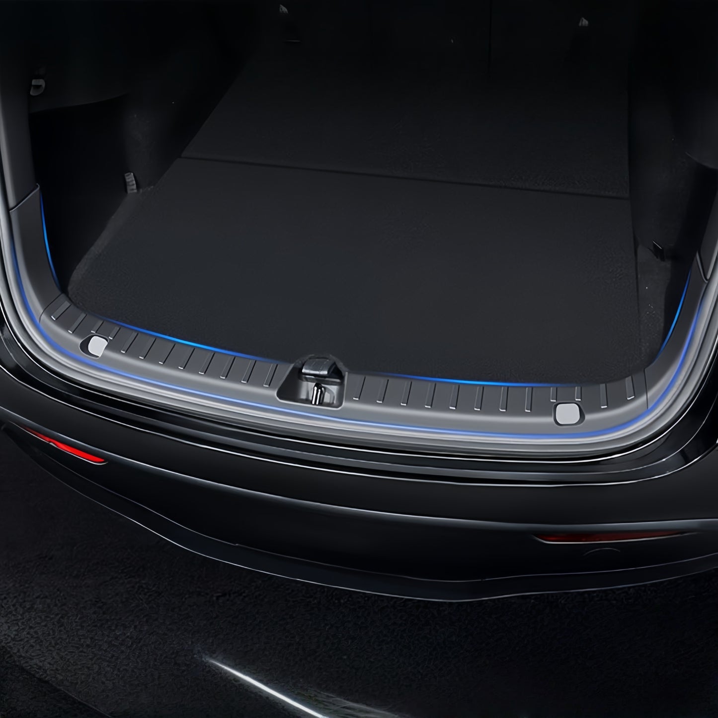 Full coverage TPE bumper guard for Tesla Model 3 Highland, protects rear bumper from scratches and paint damage