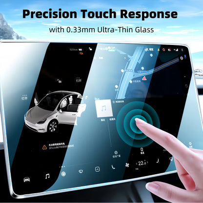 Tesla screen protector for Model 3/Y daily use, shields front and rear displays from fingerprints, dust, and minor impacts without compromising touch response