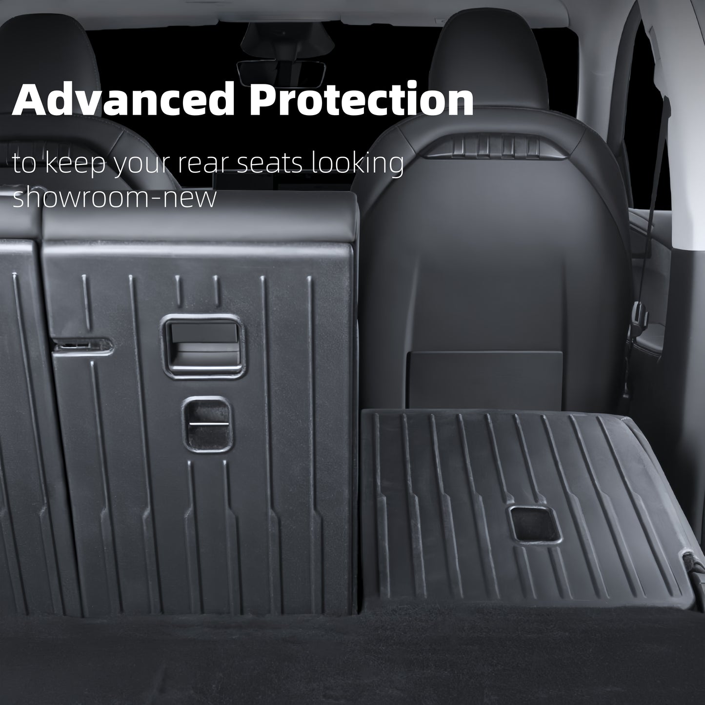 TPE backrest mats for the 2025 Model Y Juniper featuring a smart split design that protects seats without affecting folding function