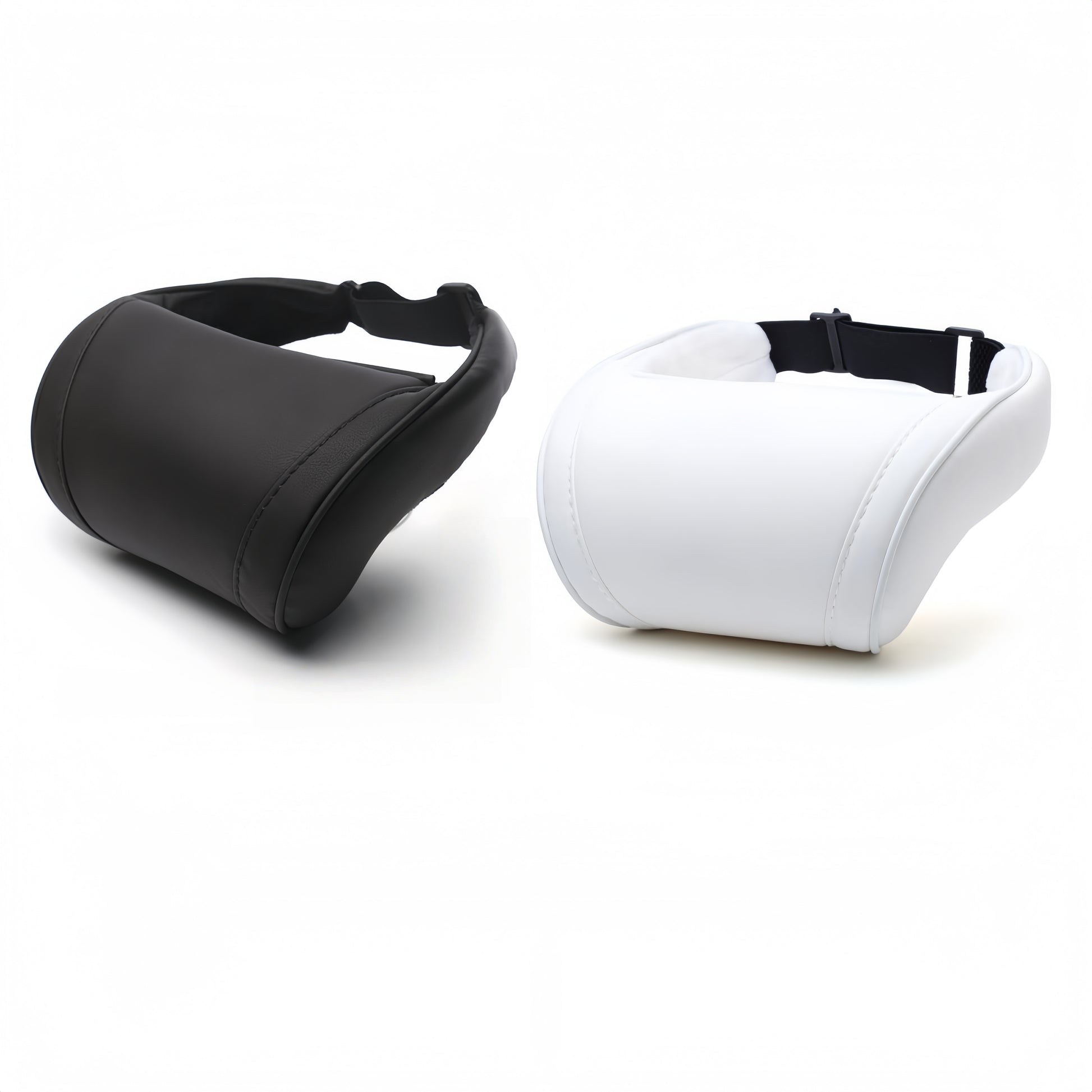 Universal memory foam car neck pillow set providing comfortable ergonomic head and neck support during daily driving