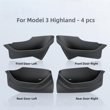 Waterproof TPE door storage compartment for Model 3 2024, offering durable everyday use and simple maintenance