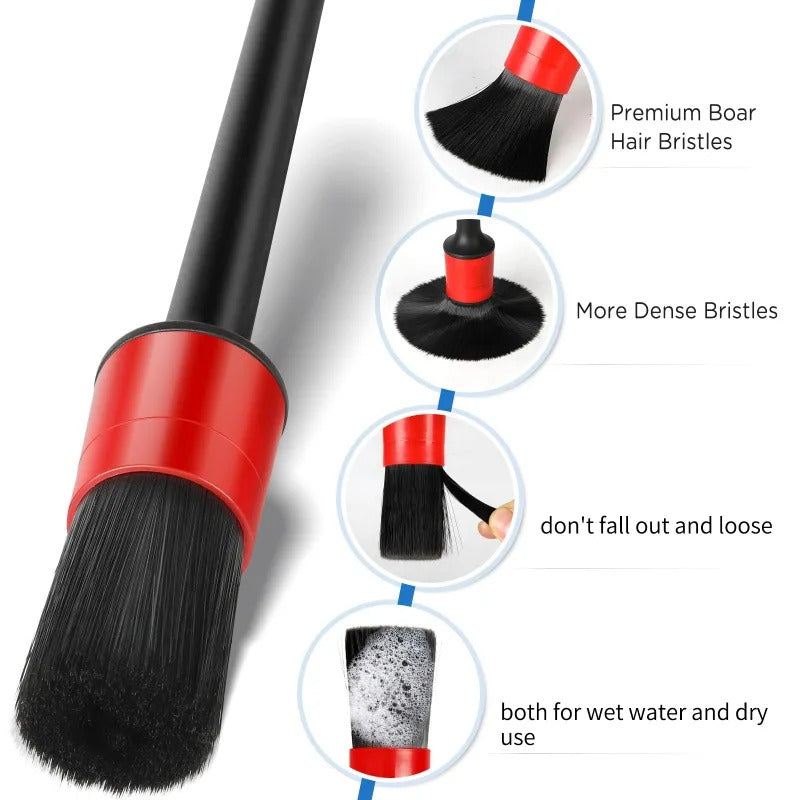 Detailing brush for cleaning wheels, rims, lug nuts, and engine bay areas with effective dirt and grime removal